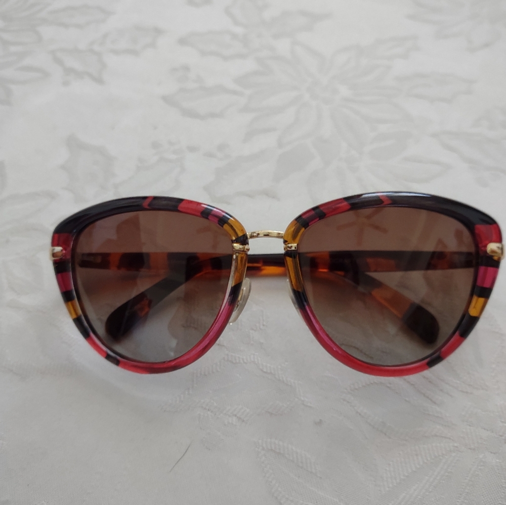 Tortoise Handcrafted Polarized Cat Eye Sunglasses Red Gold